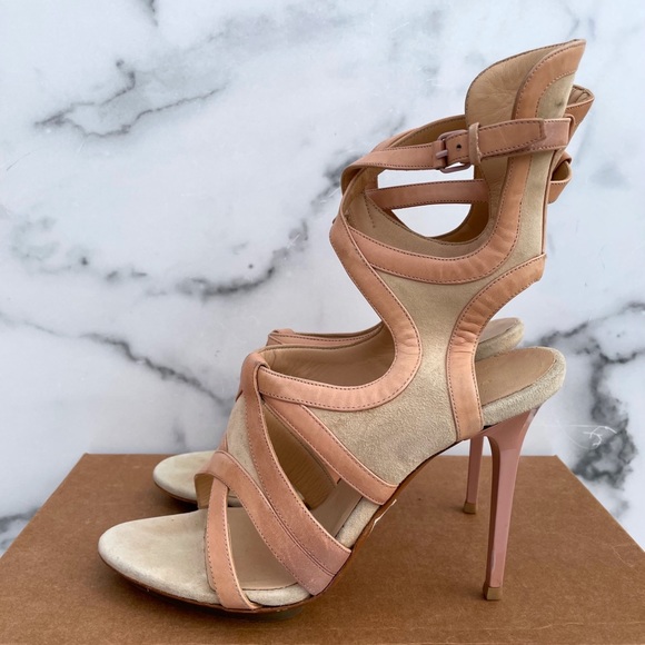 Balenciaga leather and suede ankle-wrap gladiator sandal size IT 39 US 9 - Picture 6 of 16